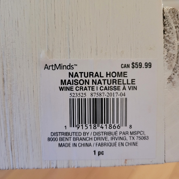 Kitchen Decor White Wooden Wine Crate, Holds 6 Bottles - Picture 3 of 3